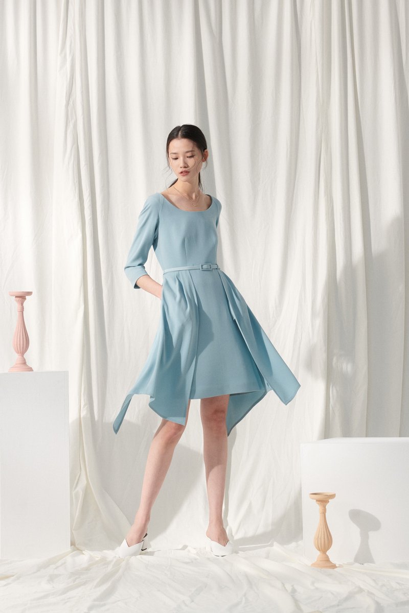 手帕裙摆洋装 - 洋装/连衣裙 - 棉．麻 