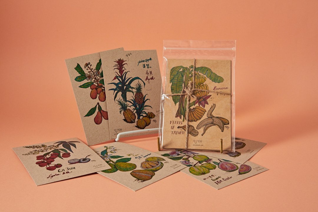 台湾水果花月份卡组 - 卡片/明信片 - 纸 
