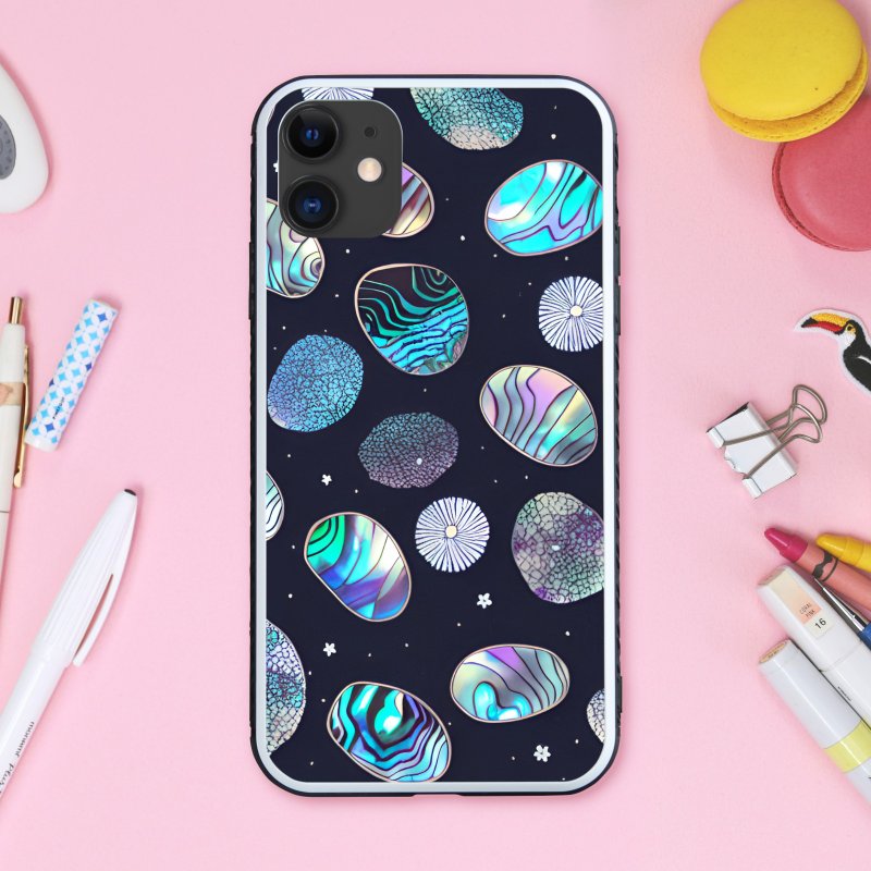 圆润梦幻可爱、华丽粉彩色调、充满童话感的虹彩贝壳手机壳【强化玻璃】适用于 iPhone16 - 手机壳/手机套 - 塑料 多色