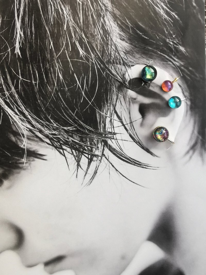 星光一德寺 - 耳环/耳夹 - 玻璃 多色