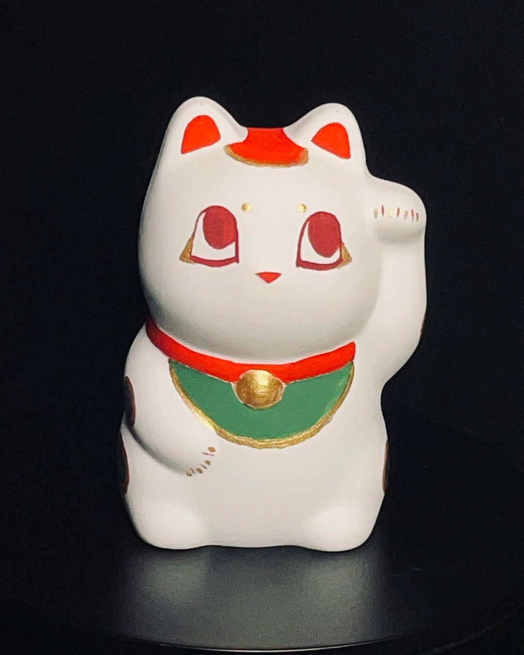 手绘石膏招财猫扩香石 - 香薰/精油/线香 - 其他材质 白色