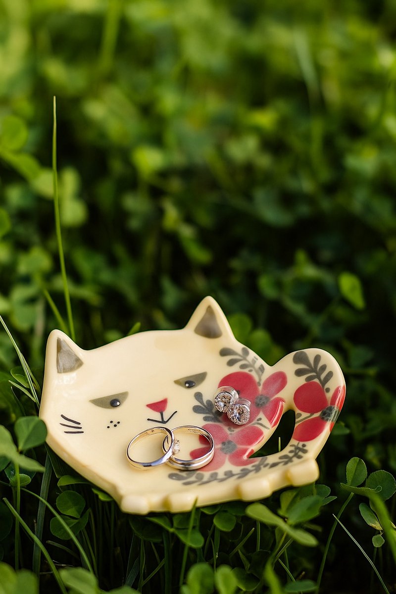 暖阳花猫手作饰品盘 - 摆饰 - 陶 
