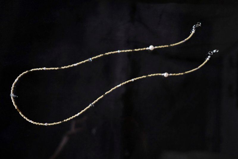 Tea Golden  / 多用途 茶金色 口罩链 - 长链 - 玻璃 