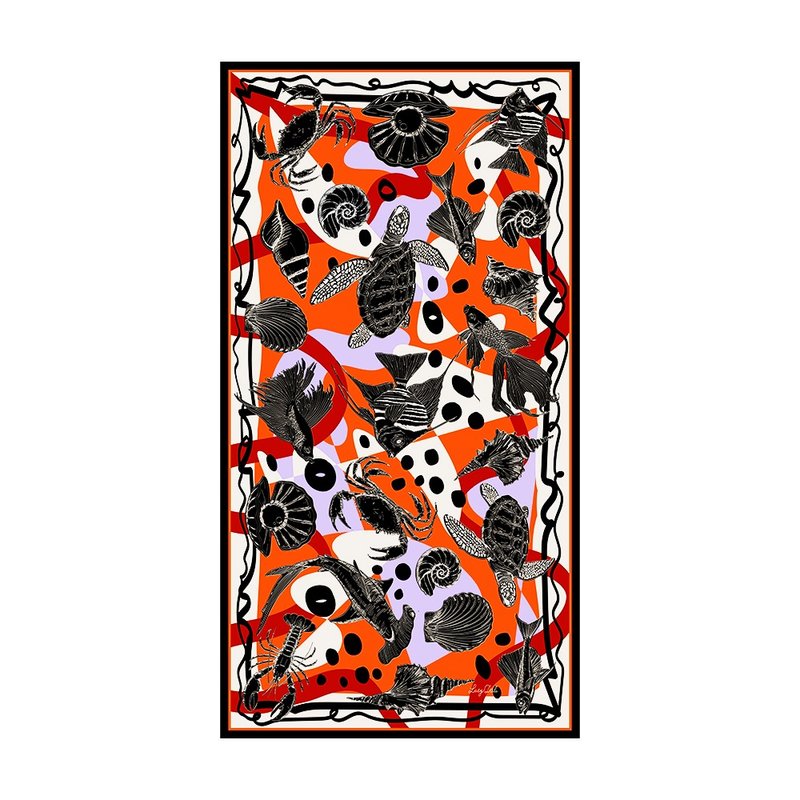 ::真丝棉轻薄大围巾::披肩/裹裙/沙滩巾::多功能百搭::海底 - 丝巾 - 丝．绢 多色