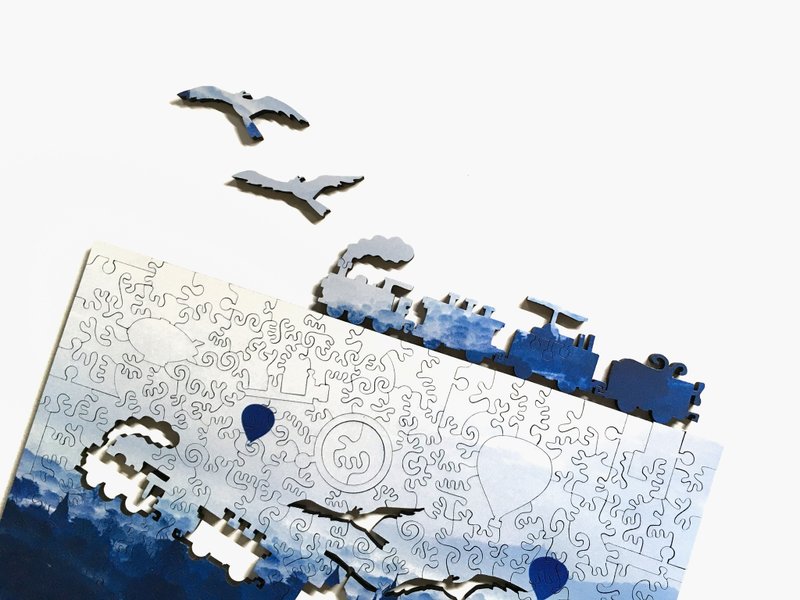 200P木质拼图_蓝色早晨 - 摆饰 - 木头 蓝色