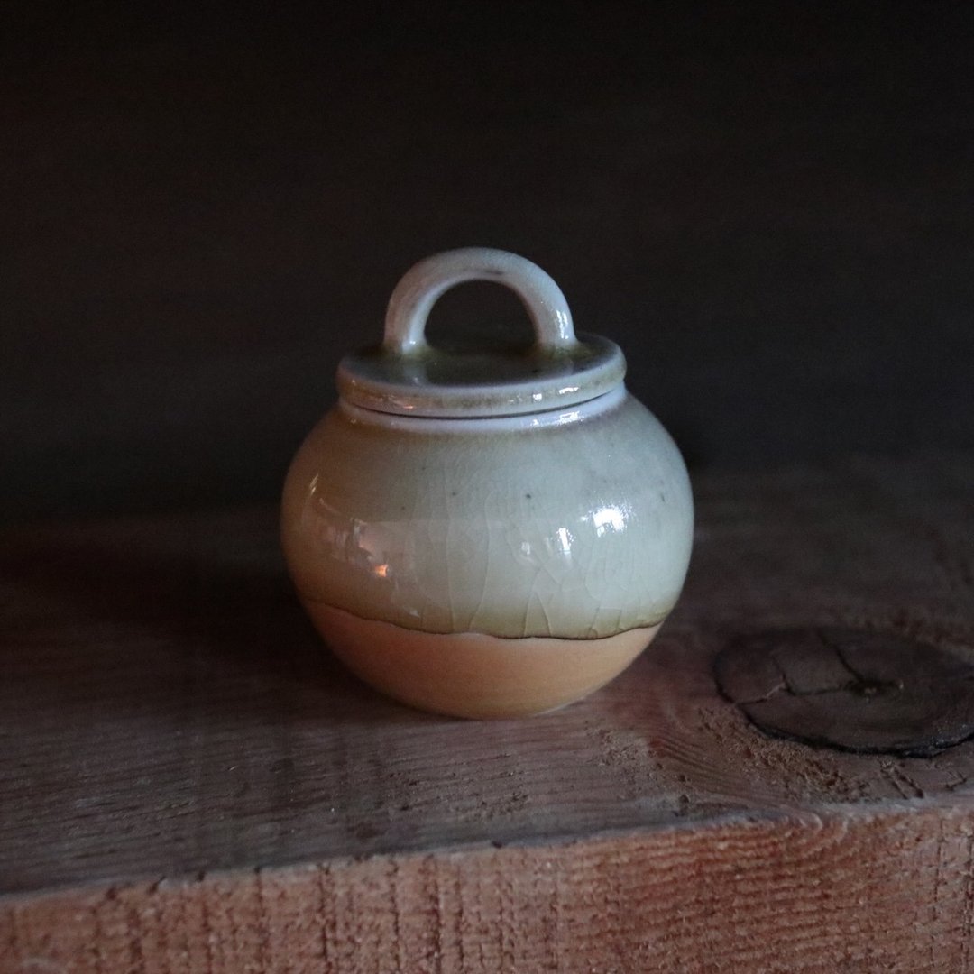 柴烧迷你小茶叶罐 / 席之罐 _y32 - 茶具/茶杯 - 瓷 黄色