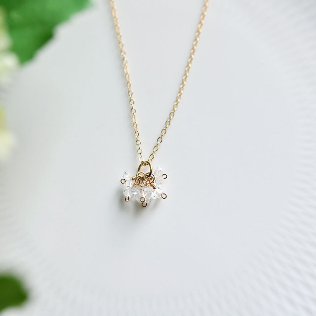 Single Item Original Superb Herkimer Diamond Necklace April Birthstone - 项链 - 宝石 白色