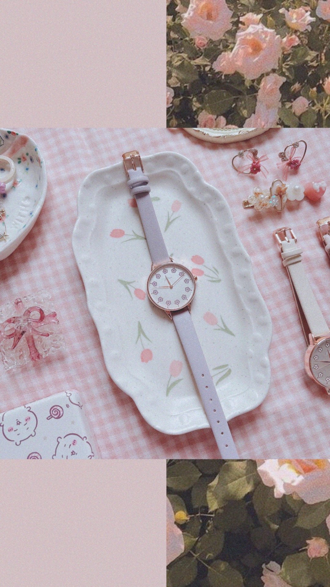 考试手表 复古 Flowers Watch 北欧风 花花 花圈女装手表 - 女表 - 其他材质 粉红色