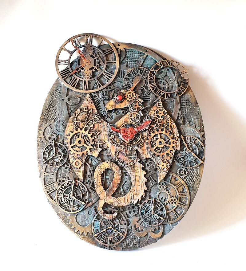 独家蒸汽朋克大图蒸汽朋克手工画布蒸汽朋克3D墙画蒸汽朋克墙饰手 - 墙贴/壁贴 - 木头 