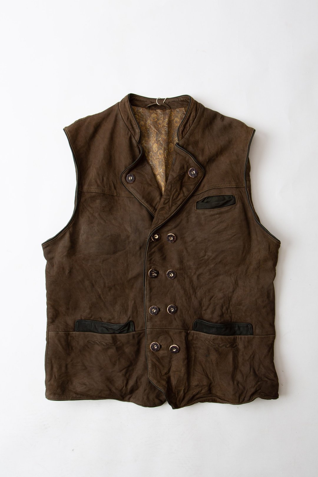 提洛尔皮革背心.Leather tyrolean vest 古着【初恋贩卖所】F075 - 男装背心 - 真皮 