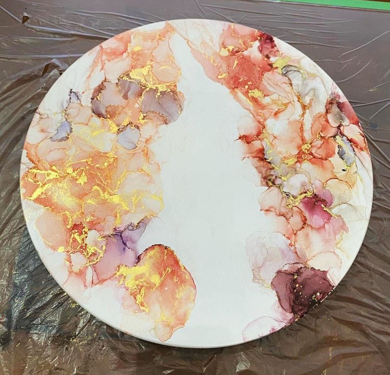 流体艺术课程-酒精墨水-圆形板/ 周二到周日皆可预约【一人成团】 - 插画/绘画/写字 - 其他材质 