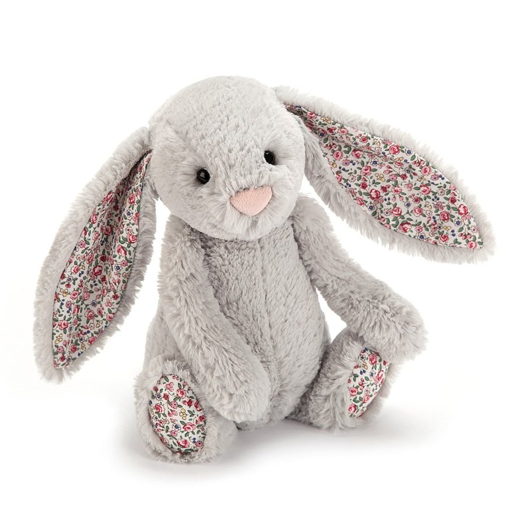 Blossom Silver Bunny 云灰银碎花兔 18cm - 玩偶/公仔 - 聚酯纤维 银色