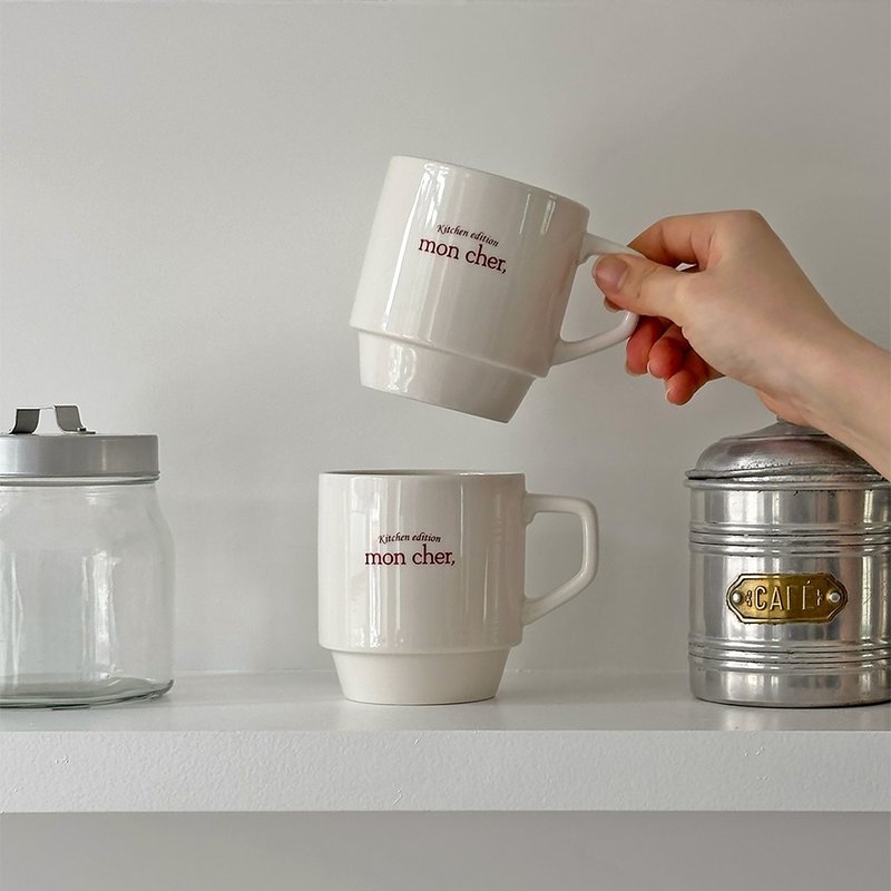 复古红马克杯 - 其他杯子 - 瓷 白色