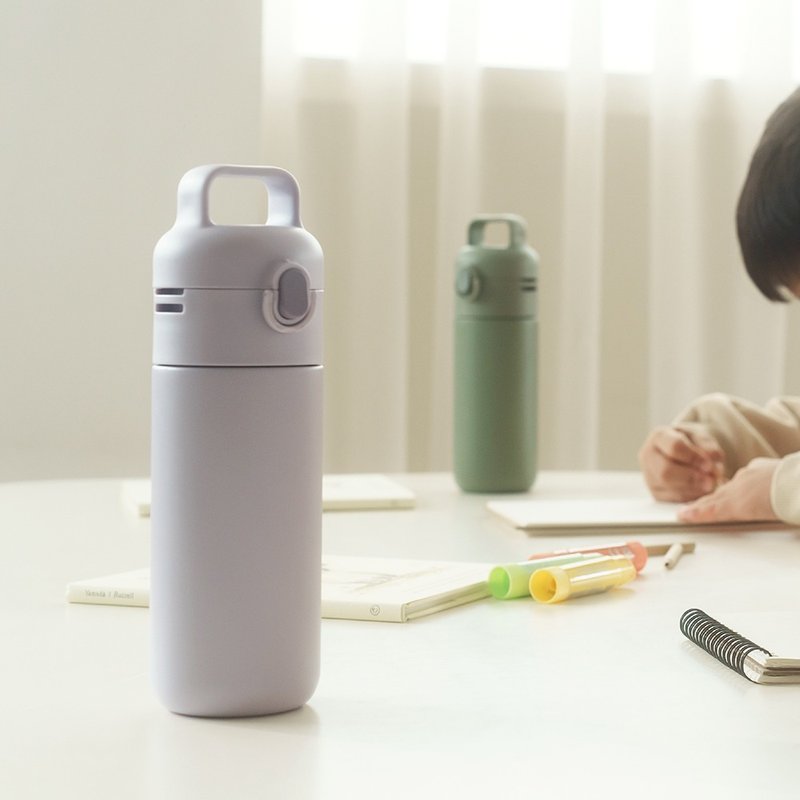 QA BOTTLE 一盖两瓶身组合 - 钛陶瓷保温瓶 + 冷水瓶 - 好奇紫 - 保温瓶/保温杯 - 不锈钢 紫色