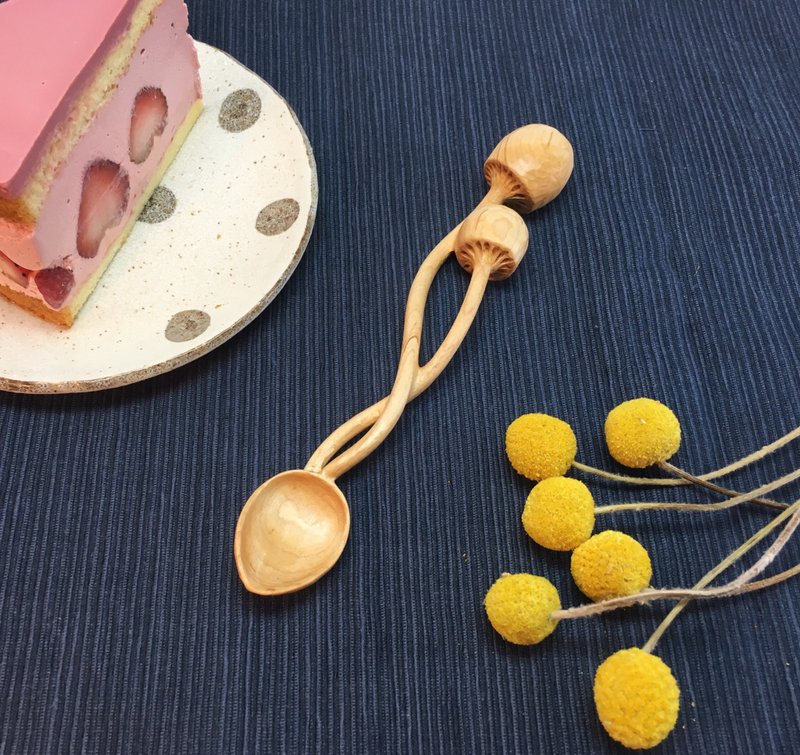 Light Forest  星谷-恋爱中的香菇 甜点匙 七夕情人节 礼物 - 餐刀/叉/匙组合 - 木头 