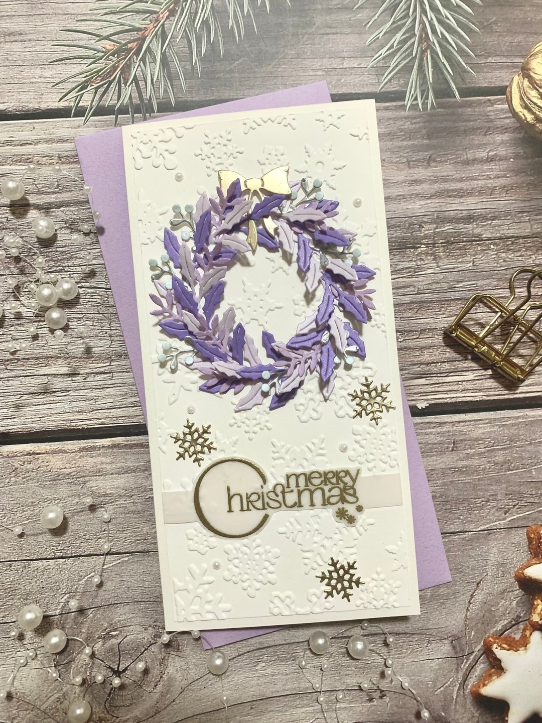 圣诞卡片Christmas Card_紫色花圈 - 卡片/明信片 - 纸 紫色