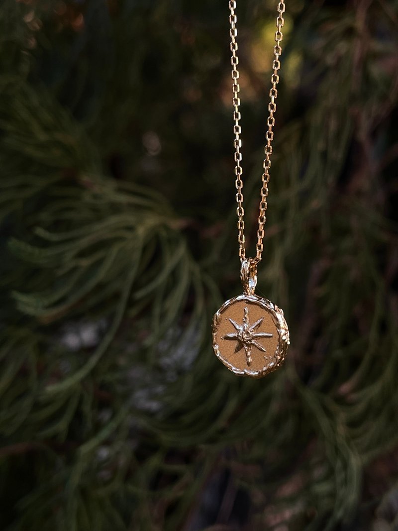 星芒钱币-金色 原创金工项链  纯银镀金 - 项链 - 纯银 金色