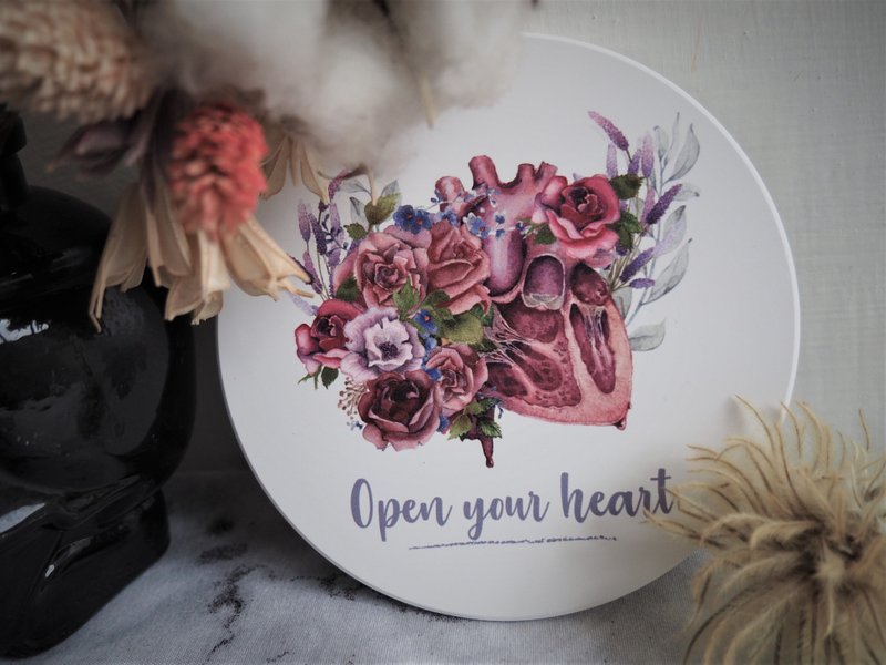 开心_陶瓷吸水杯垫_可定制化婚礼小物_典华优惠卷 - 杯垫 - 陶 白色