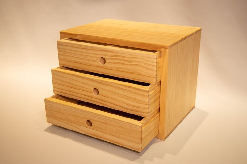 【非木不可】桌上型实木三抽收纳盒 - 收纳用品 - 木头 咖啡色
