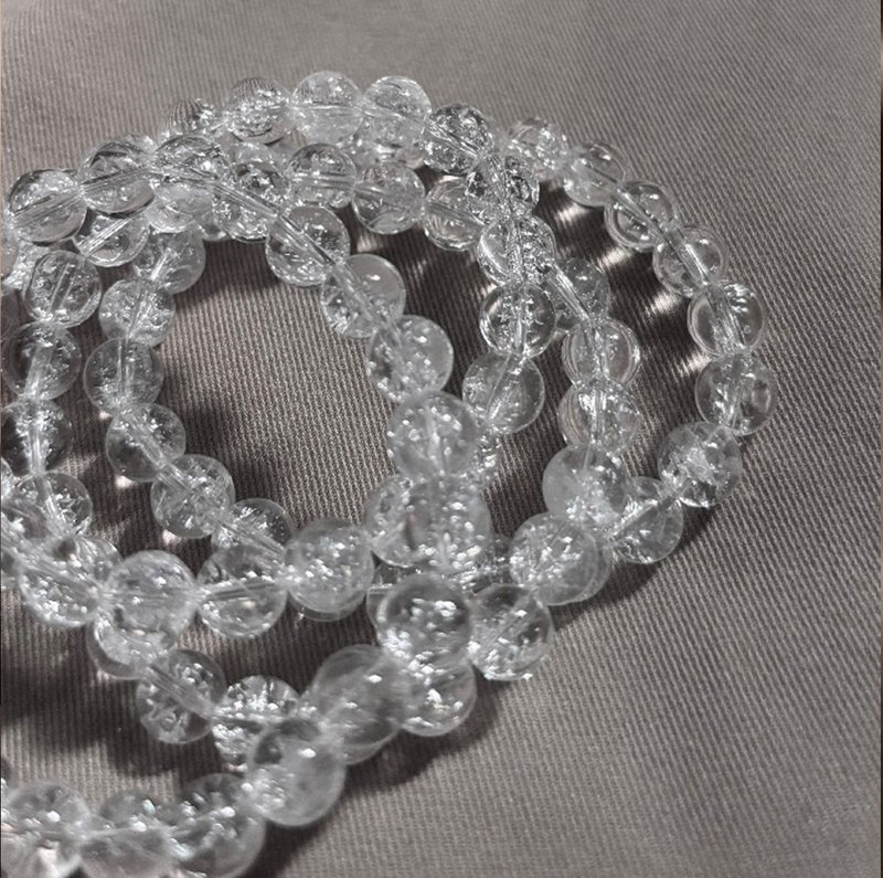 SS&CO | 喜马拉雅冰裂白水晶手串 - 手链/手环 - 水晶 白色