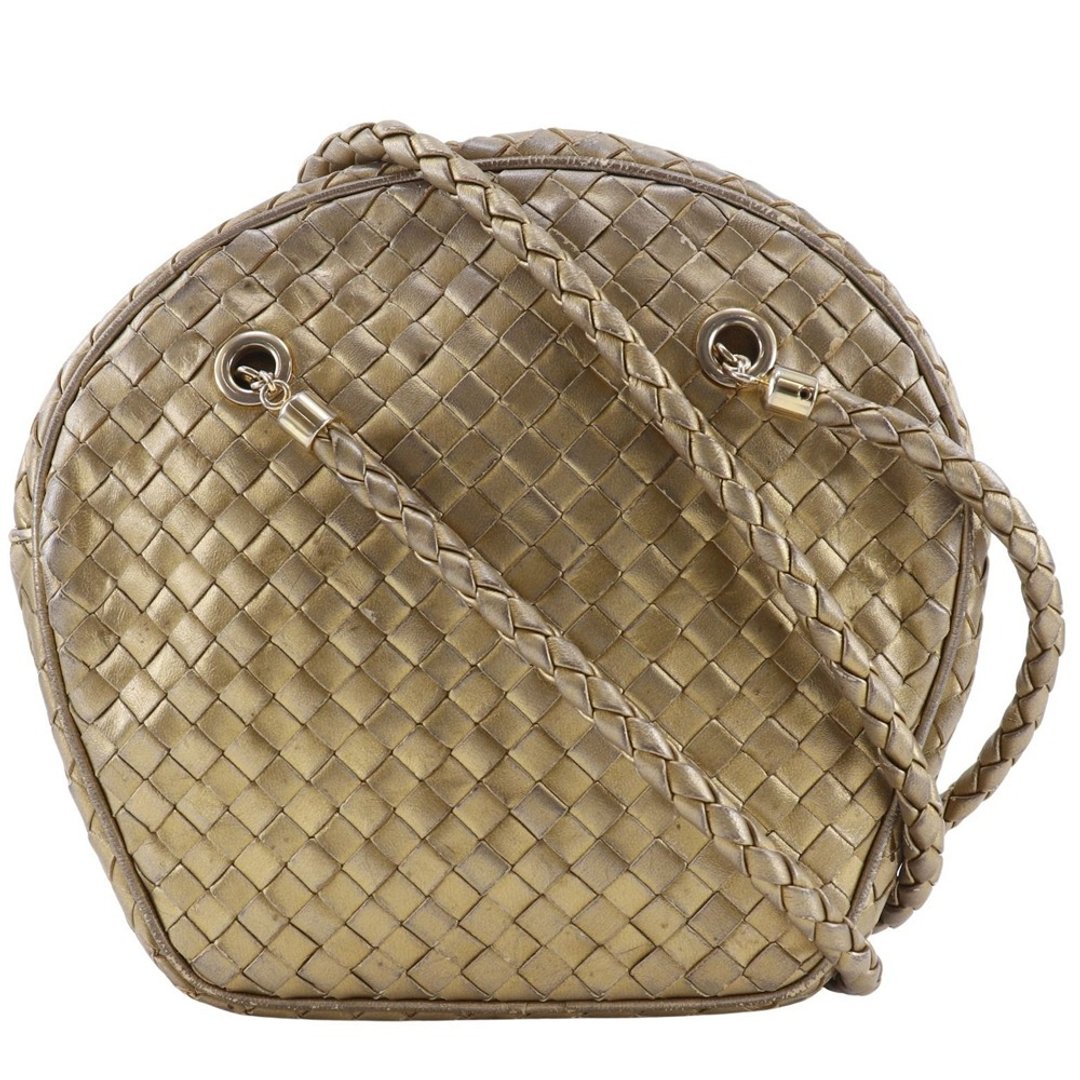 【日本直送】Bottega Veneta 经典编织 肩背包 小牛皮 金色 女性【二手】 - 侧背包/斜挎包 - 真皮 金色
