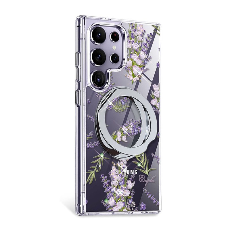 apbs Samsung S25/S24/A56/Flip7军规360旋转磁吸立架钻壳-薰衣草 - 手机壳/手机套 - 其他材质 多色