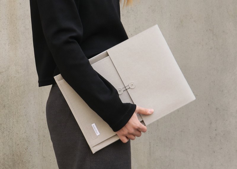 Craft Leather 笔电收纳袋 ver.4 - 电脑包 - 环保材料 灰色