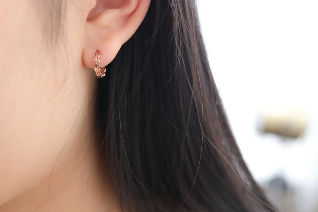 14k TB Retro Earring TB复古耳扣耳环 - 耳环/耳夹 - 贵金属 金色