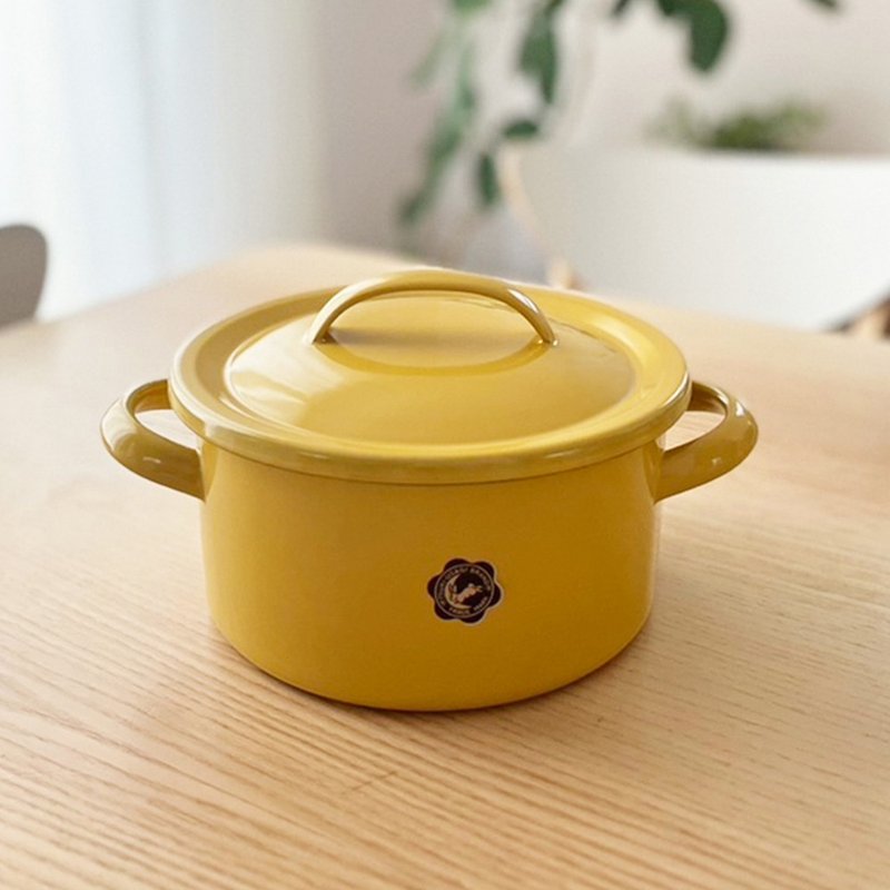 限定新色 日本月兔印 日制双耳珐琅汤锅(附盖)-19cm - 锅具/烤盘 - 珐琅 黄色