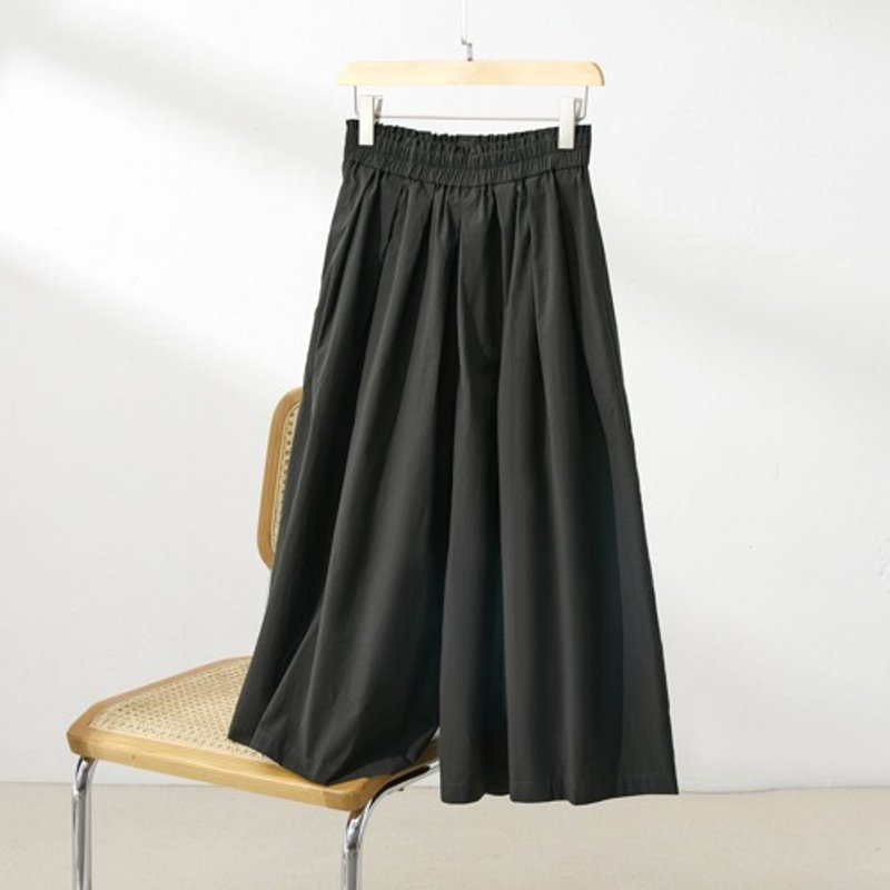 迷人气质 纯棉质感宽松高腰裤 宽松自在质感垂坠 深灰色 230927-5 - 女装长裤 - 棉．麻 