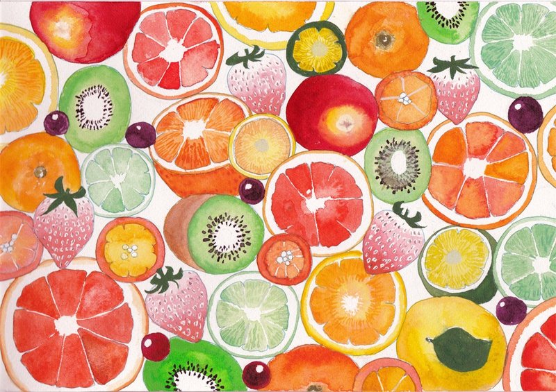 Juicy fruit postcard - 卡片/明信片 - 纸 红色