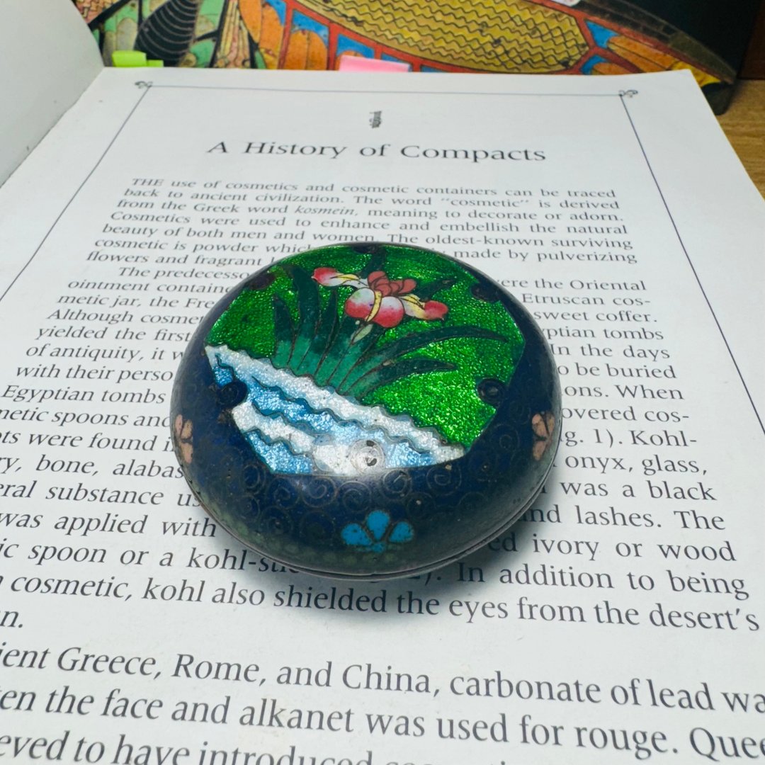 日本 七宝烧 铜胎掐丝珐琅 水边菖蒲小盒 - 其他 - 其他金属 