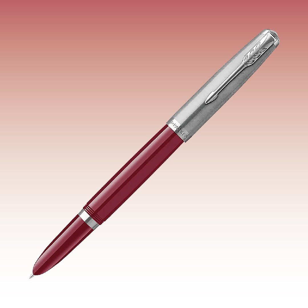 Parker 派克51复刻版 红杆 不透钢尖  钢笔 免费刻字 - 钢笔 - 其他金属 红色