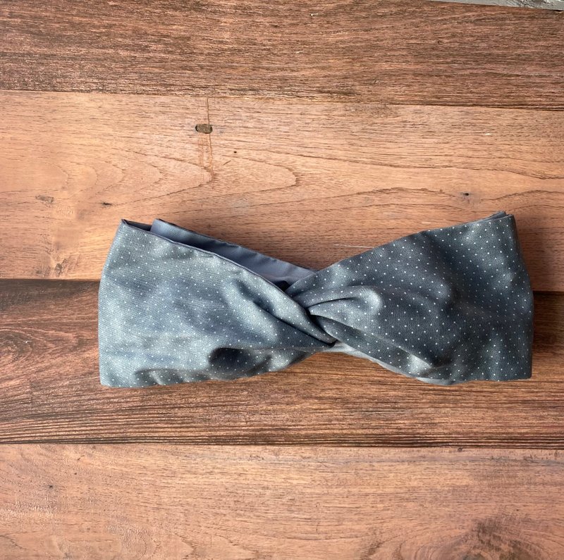 交叉发带-星光点点 - 发饰 - 棉．麻 银色