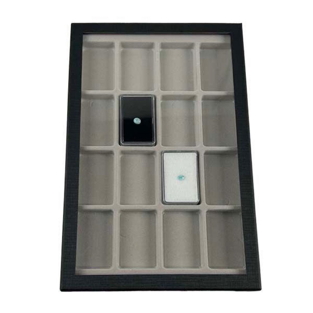 带窗纸盒 16 方形透明塑料散装盒 - 收纳用品 - 塑料 黑色