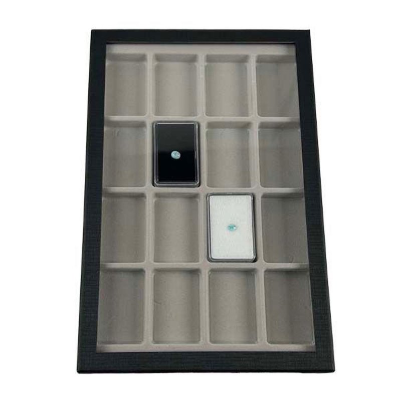 带窗纸盒 16 方形透明塑料散装盒 - 收纳用品 - 塑料 黑色