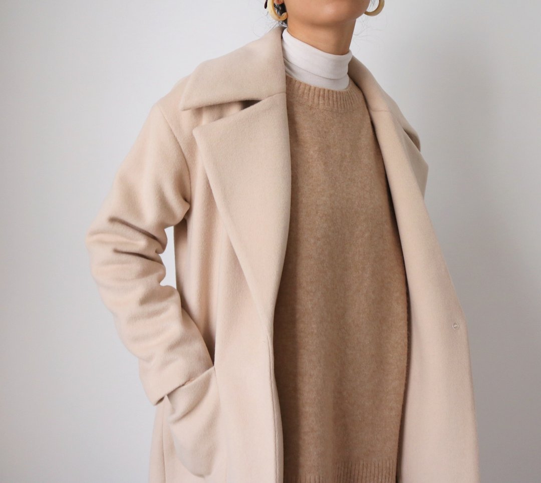 Mayfair Coat -cashmere羊毛翻领经典大衣 米白色 - 女装休闲/机能外套 - 羊毛 
