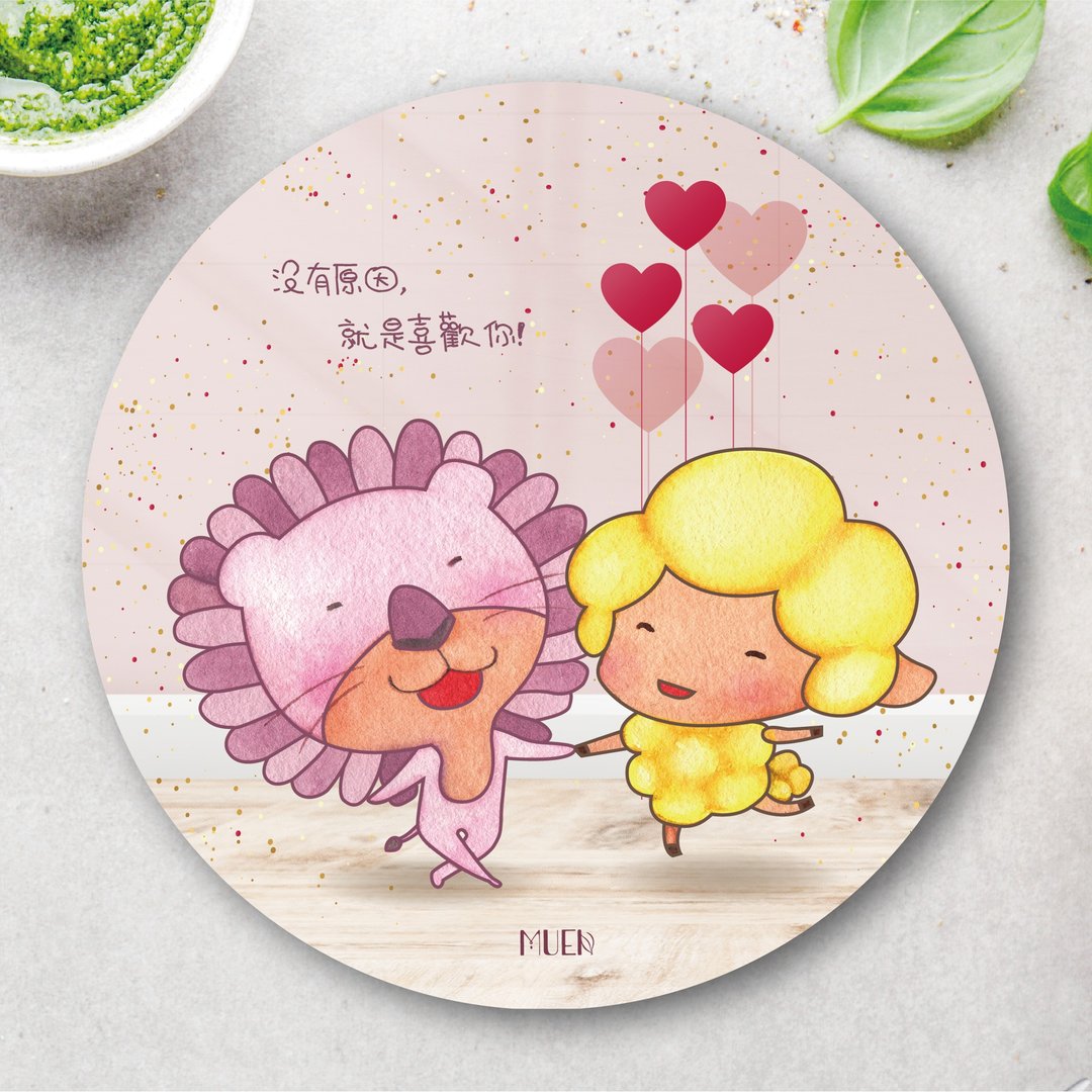 彼此相爱 - 圆形吸水杯垫 - 杯垫 - 陶 粉红色