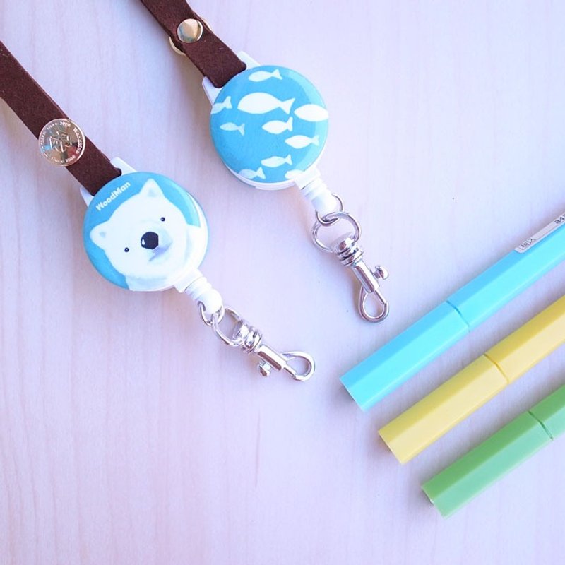 你好,北极熊-戴式伸缩票卡夹(双面图案) - 证件套/卡套 - 塑料 蓝色