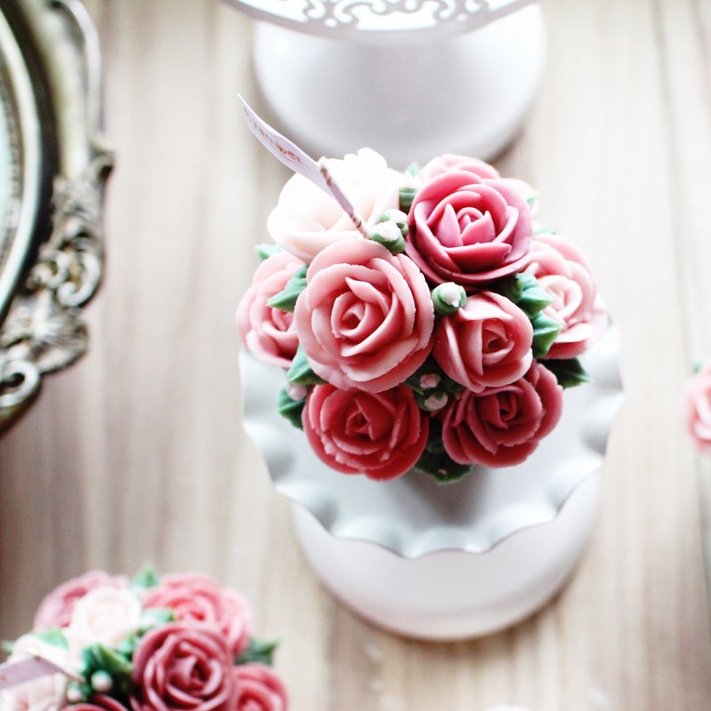 【蕾安柏】粉玫瑰│香氛蜡烛│杯子蜡烛│婚礼小物 - 蜡烛/烛台 - 蜡 粉红色