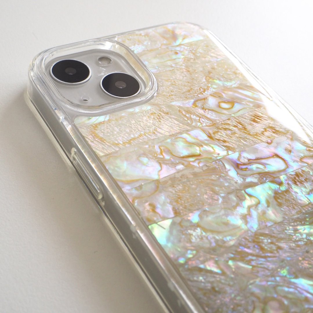 优雅玫瑰 浅灰色 天然真贝 iPhone 手机壳 匠人手工 高品質 礼物 - 手机壳/手机套 - 贝壳 灰色