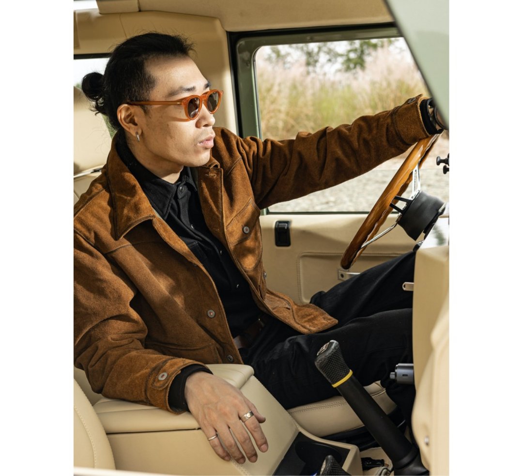 反毛麂皮夹克 皮衣外套 Suede Roughout Alston Leather Jacket - 男装外套 - 真皮 咖啡色