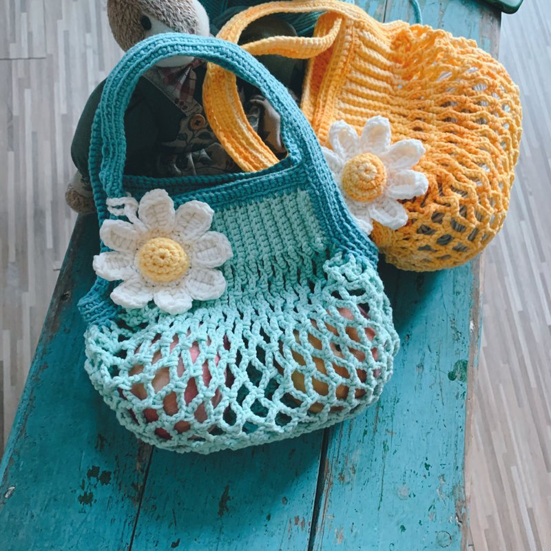 夏季渔网袋 便利袋随身包包 保姆级教学针织包适合零基础材料包 - 手提包/手提袋 - 棉．麻 