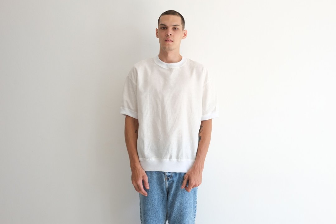 White linen sweatshirt - 男装衬衫 - 棉．麻 白色