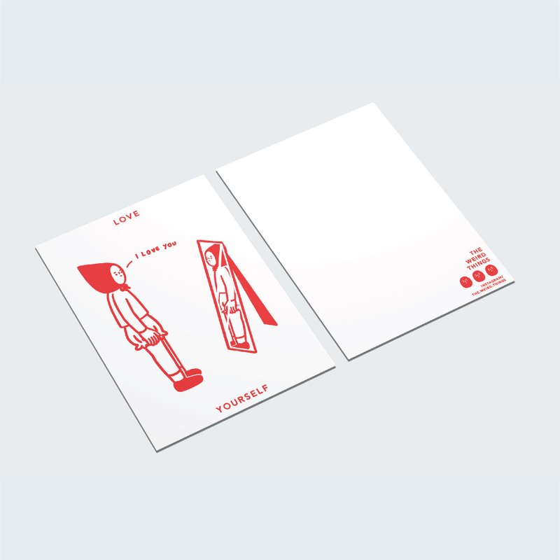 LOVE YOURSELF 明信片 - 卡片/明信片 - 纸 白色