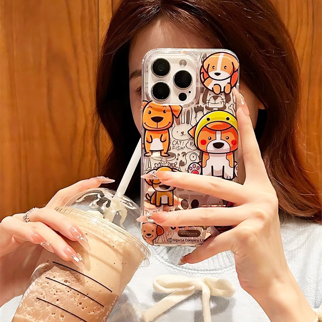 【防刮痕】光亮冰雪白镜面金iPhone 15 Pro/15 ProMax手機殼 - 手机壳/手机套 - 塑料 橘色