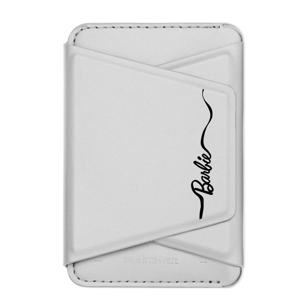 Riche MagSafe Barbie 经典款 银色款 支架磁吸卡包 小牛皮感 - 手机座/防尘塞 - 人造皮革 银色