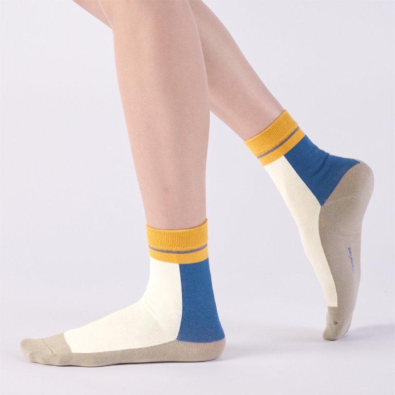 便利贴先生 中筒袜 - 黄(F) - 袜子 - 棉．麻 黄色