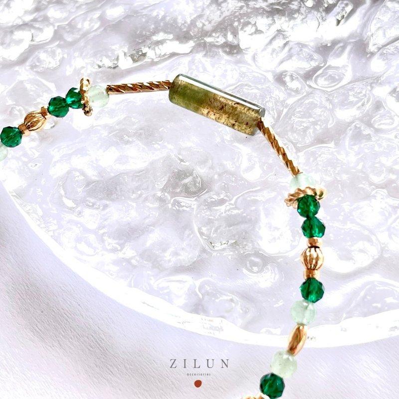 【八月】诞生石手链 • 宿雾薄荷岛 成品&材料包 • 可碰水 - 手链/手环 - 铜/黄铜 