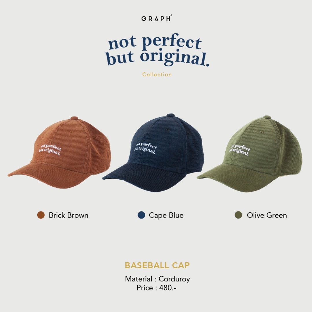 GRAPH | 棒球帽 BASEBALL CAP - NOT PERFECT BUT ORIGINAL - 帽子 - 贵金属 多色